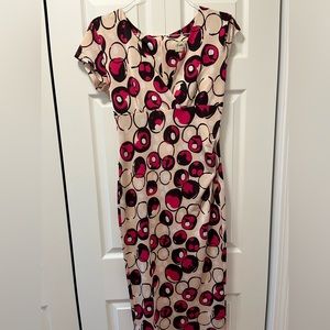 Bettie Page by Tatyana Polka Dot Pin Up Fitted Pencil Dress Retro Extra Large XL